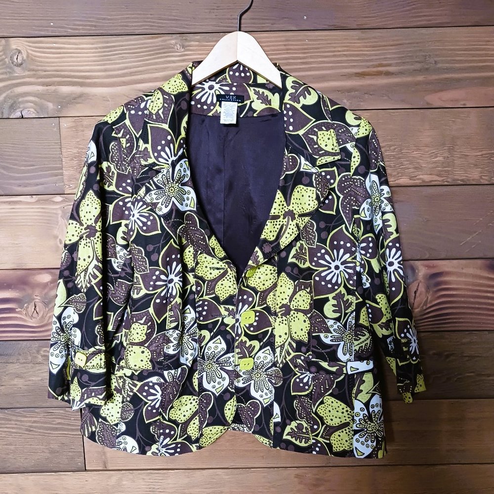 *SALE* NATURAL COTTON VEX Blazer muted tones 3/4 sleeve SZ 14 like new - Picture 3 of 10
